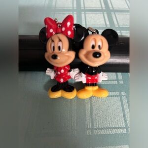 RARE! Disney Resort Tokyo MINNIE MOUSE and Mickey Mouse Plastic 2.5" Keychain